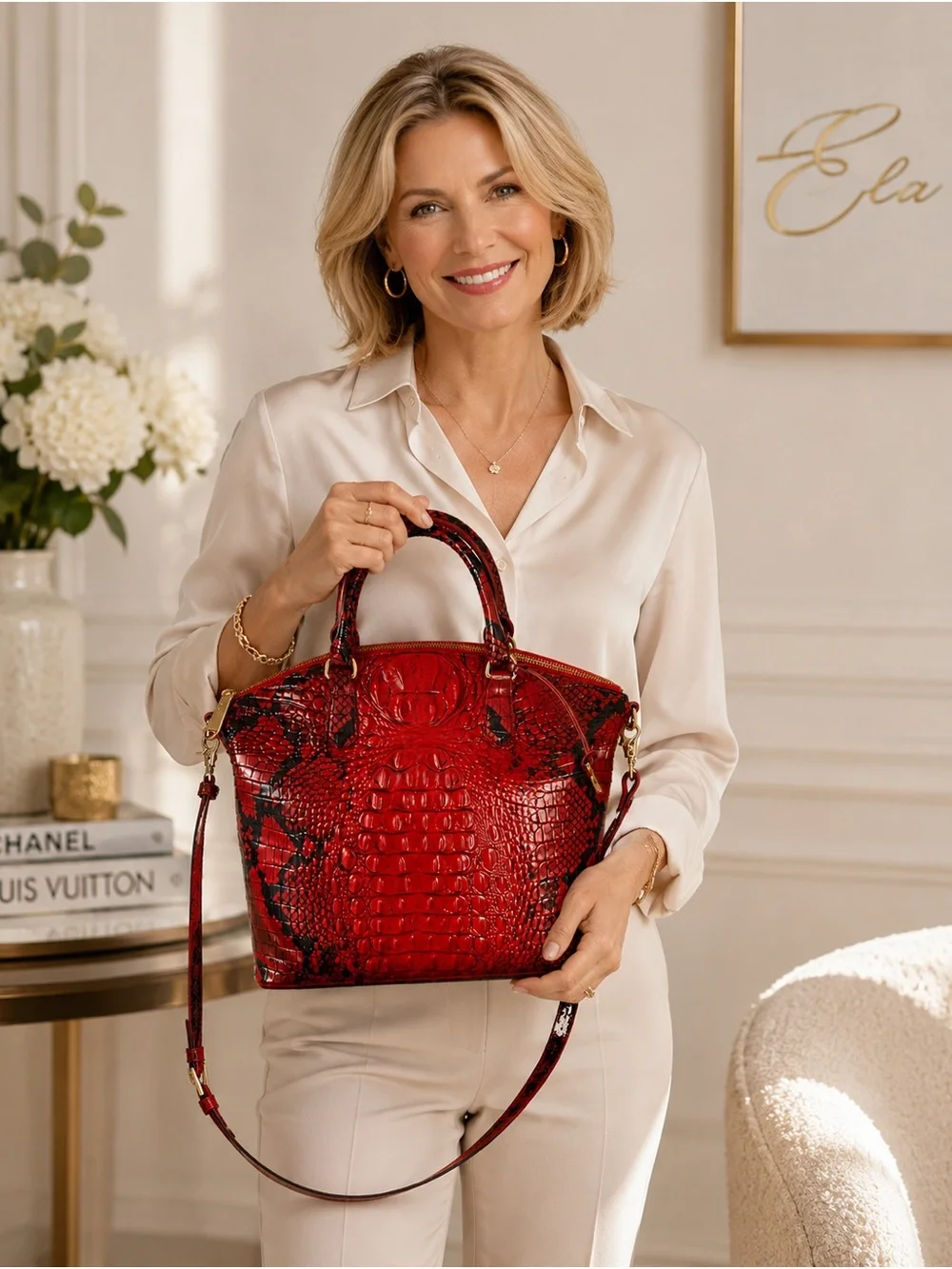Brahmin large duxbury lipstick Melbourne leather
